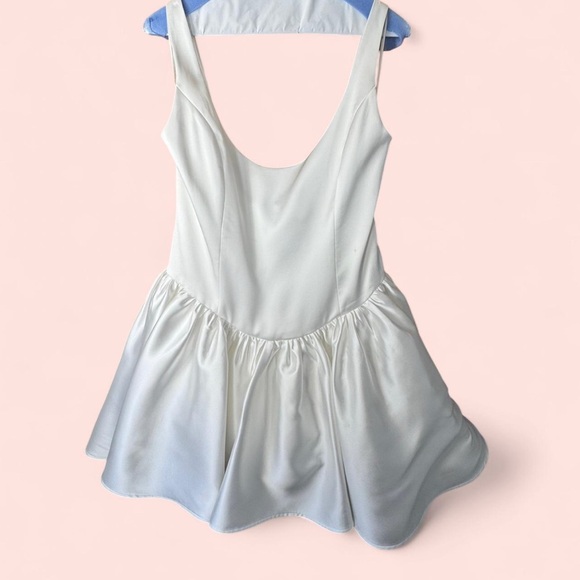 Meshki Dresses & Skirts - MESHKI Felicia Satin Mini Dress With Detachable Bow